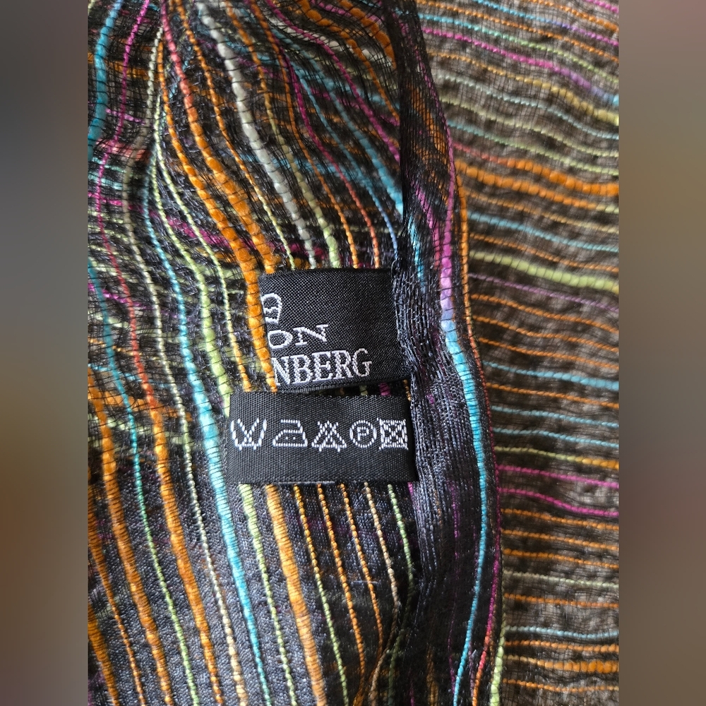 Egon Furstenberg Translucent Multicolored Rectangular Scarf - Picture 6 of 12